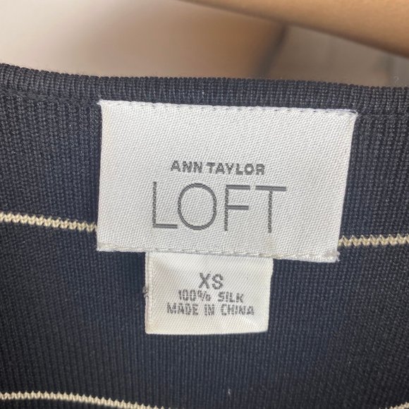 Ann Taylor LOFT Black with White Stripes blouse - Picture 4 of 4